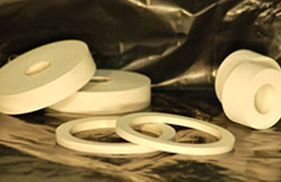 White rubber seals and black sheet
